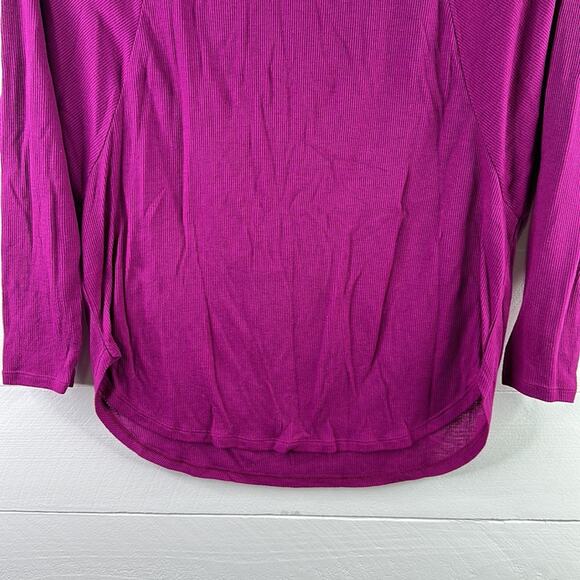 AMERICAN EAGLE Purple Ribbed 3/4 Sleeve Dolman Style Scoop Neck Top Shirt XS - Picture 4 of 8